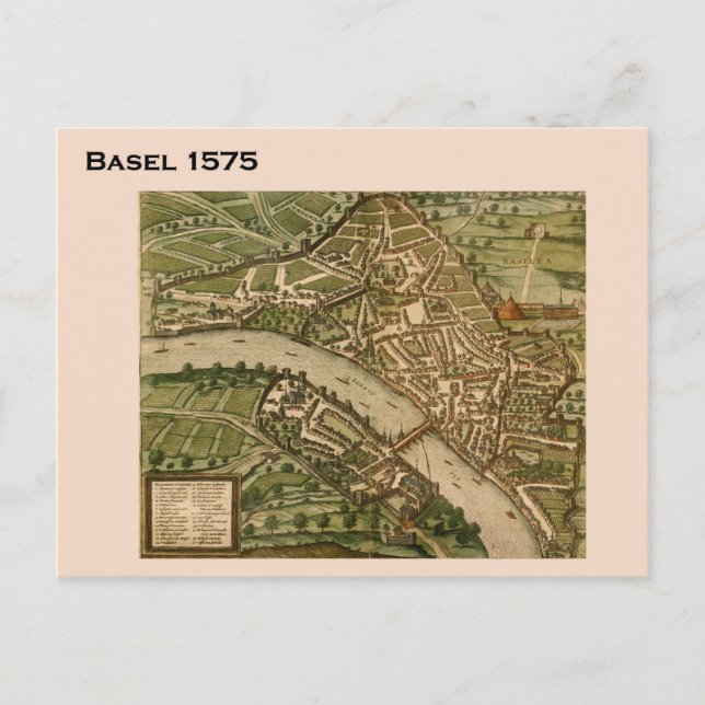 Historic Switzerland, Basel 1575 Postcard (Front)