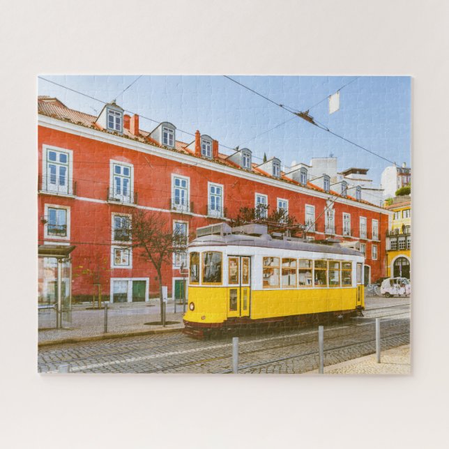Historic Tram Buildings Lisbon Portugal Travel Jigsaw Puzzle (Horizontal)