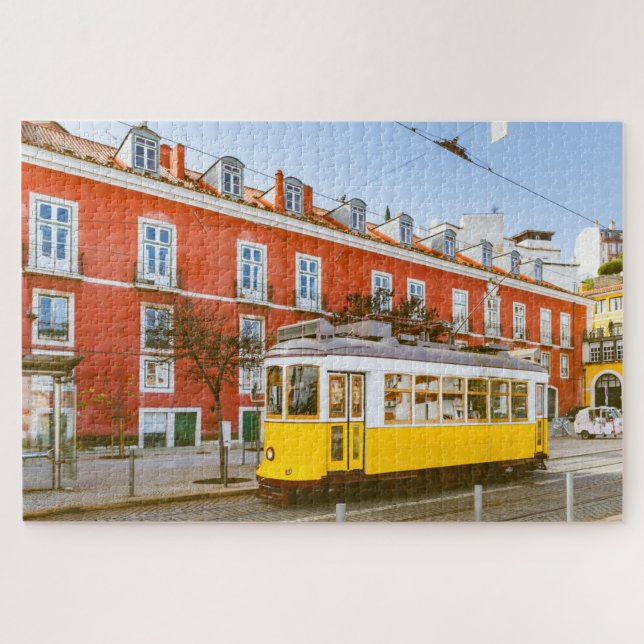 Historic Tram Buildings Lisbon Portugal Travel Jigsaw Puzzle (Horizontal)