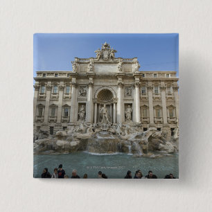 Historic Trevi Fountain in Rome, Italy 15 Cm Square Badge