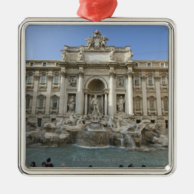 Historic Trevi Fountain in Rome, Italy Metal Tree Decoration (Front)