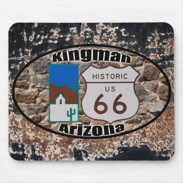 Historic US Route 66 Kingman, Arizona Mouse Mat (Front)