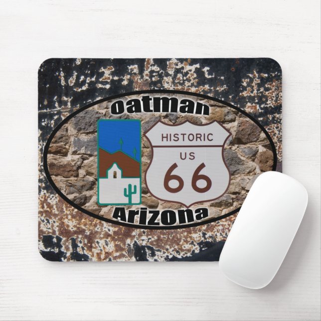 Historic US Route 66 Oatman Arizona Mouse Mat (With Mouse)
