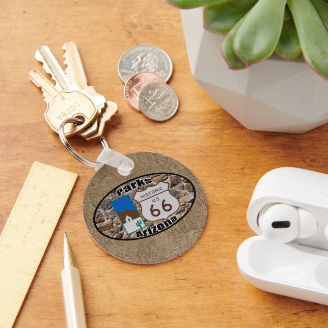 Historic US Route 66~Parks, Arizona Key Ring (Desk)