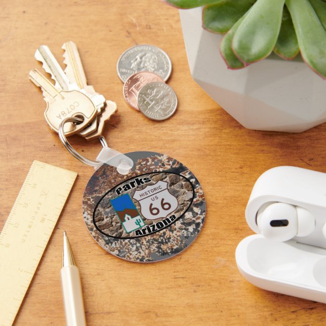 Historic US Route 66~Parks, Arizona Key Ring (Desk)