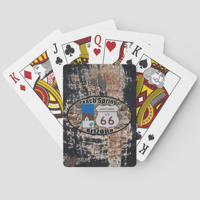 Historic US Route 66 ~ Peach Springs, Arizona Playing Cards (Back)