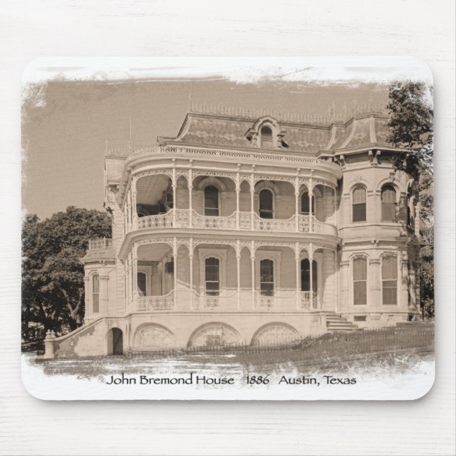 Historic Victorian House in Austin Mouse Mat (Front)