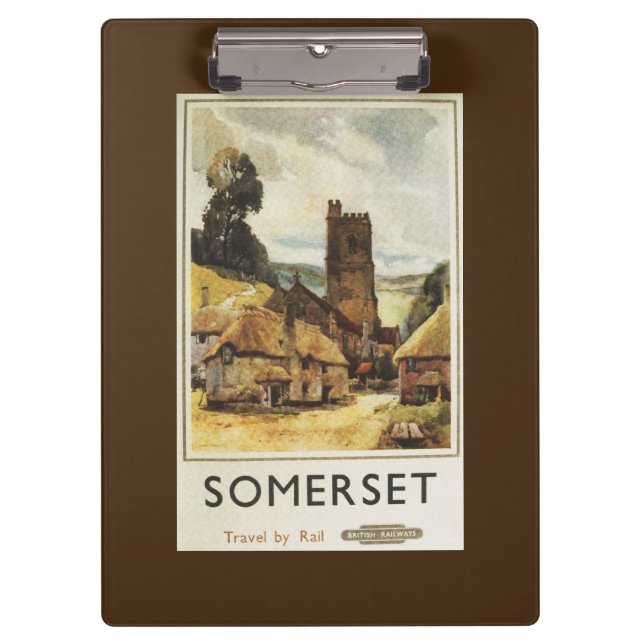 Historic Village Scene British Railway Poster Clipboard (Front)