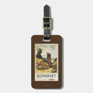 Historic Village Scene British Railway Poster Luggage Tag