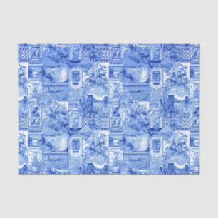 Historic Vintage Blue and White Japonaiserie Tissue Paper