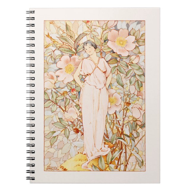 Historic Vintage Nouveau Flower Fairy Notebook (Front)