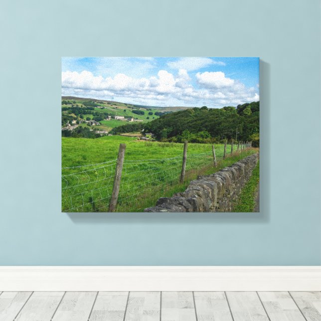 Historic Yorkshire Landscape Canvas Print (Insitu(Wood Floor))