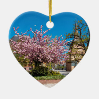 Historical buildings in the city Rostock Ceramic Tree Decoration