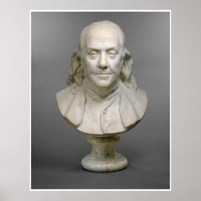Historical Bust of Ben Franklin Photograph (1778) Poster (Front)