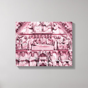 Historical, Christian sculptures Notre Dame Paris Canvas Print