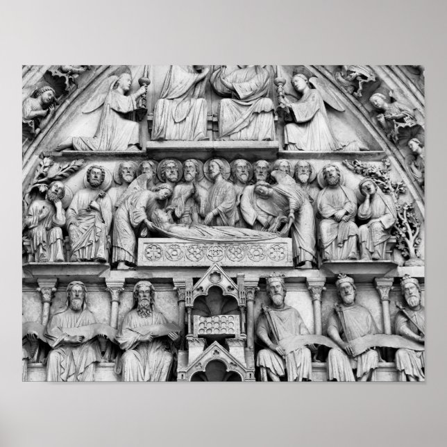 Historical, Christian Sculptures Notre Dame Paris Poster (Front)