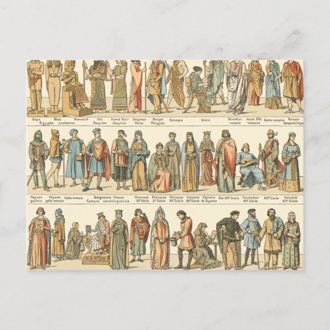 Historical Civil Dress Postcard (Front)