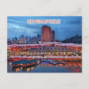 Historical Clarke Quay in Singapore Postcard