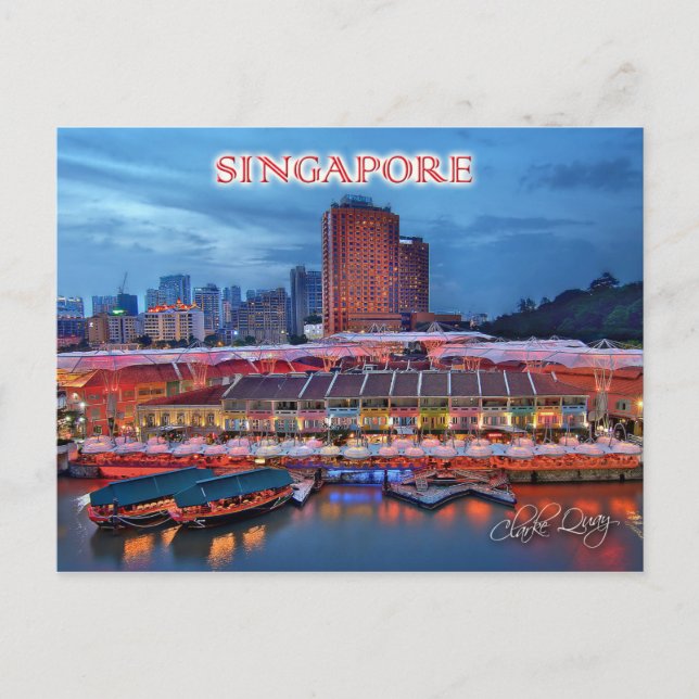 Historical Clarke Quay in Singapore Postcard (Front)