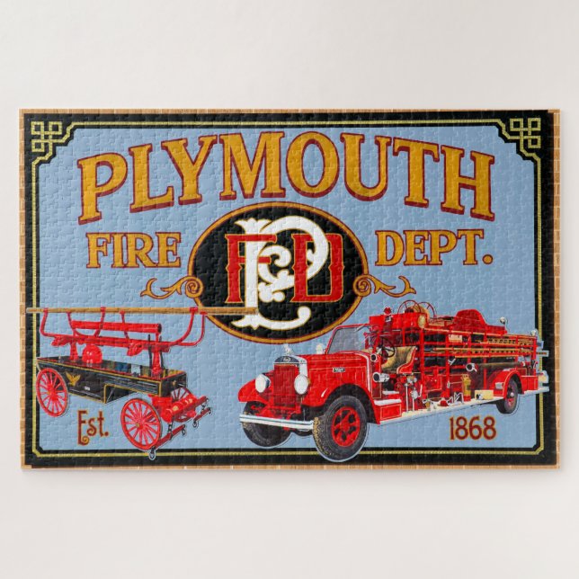 Historical Firetruck Mural - 20x30 Jigsaw Puzzle (Horizontal)