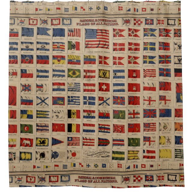 Historical Flags of The World (1869) Shower Curtain (Front)