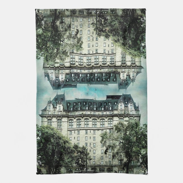 Historical Fort Garry Hotel Tea Towel (Vertical)