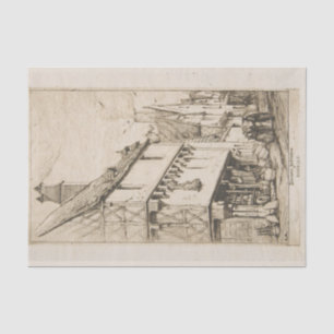 Historical French Half-Timbered House Vintage  Tissue Paper