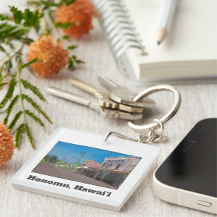 Historical Hawaii Plantation Town Honomu Nostalgic Key Ring