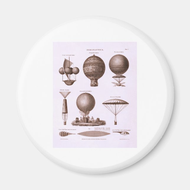 Historical Hot Air Balloon Designs Magnet (Front)