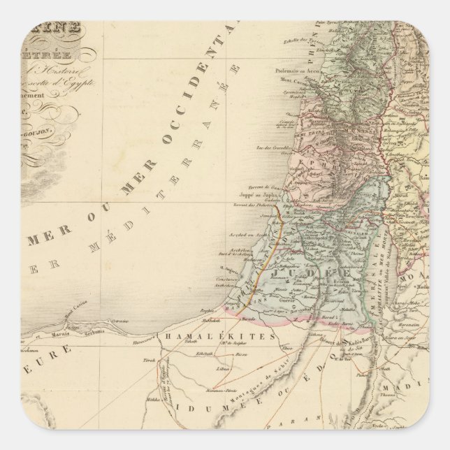 Historical Jerusalem, Palestine Square Sticker (Front)