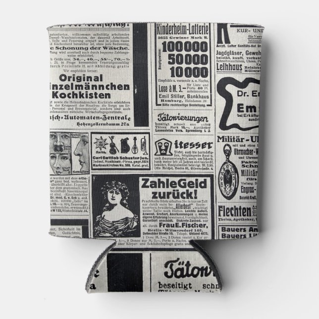 Historical Kiev: 1917 Newspaper Illustration Can Cooler (Front)