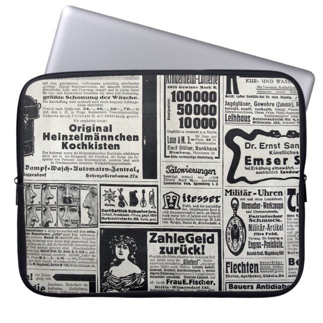 Historical Kiev: 1917 Newspaper Illustration Laptop Sleeve (Front)