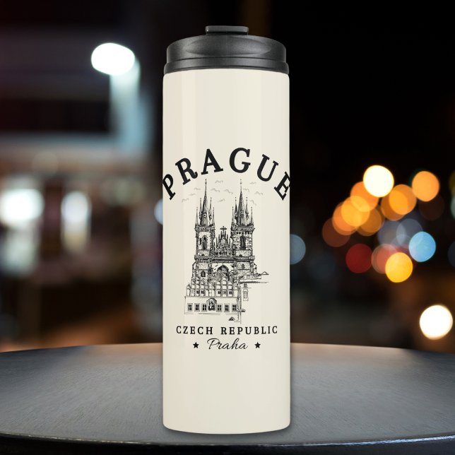 Historical Landscape of Prague, Czech Republic Thermal Tumbler (Creator Uploaded)