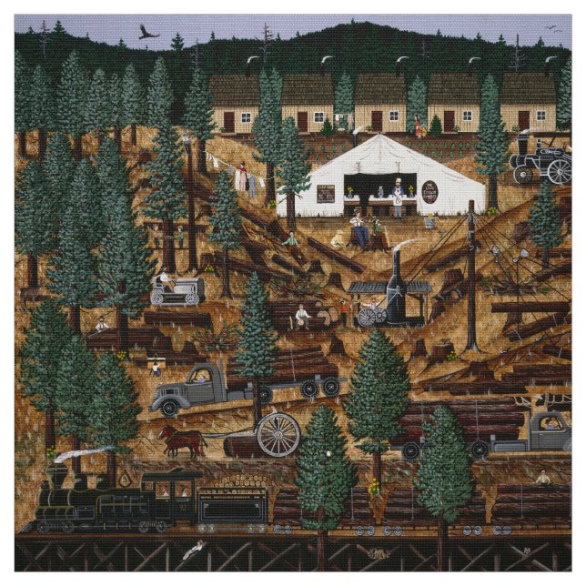 Historical Logging Camp Fabric (Swatch)
