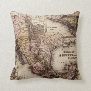 Historical Map Mexico and Guatemala Pillow