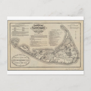 Historical Map of Nantucket Postcard