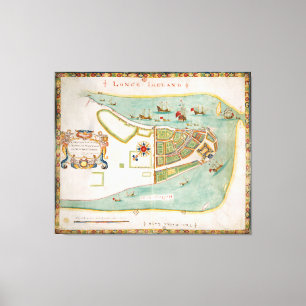 Historical Map of New York City (1664) Canvas Print