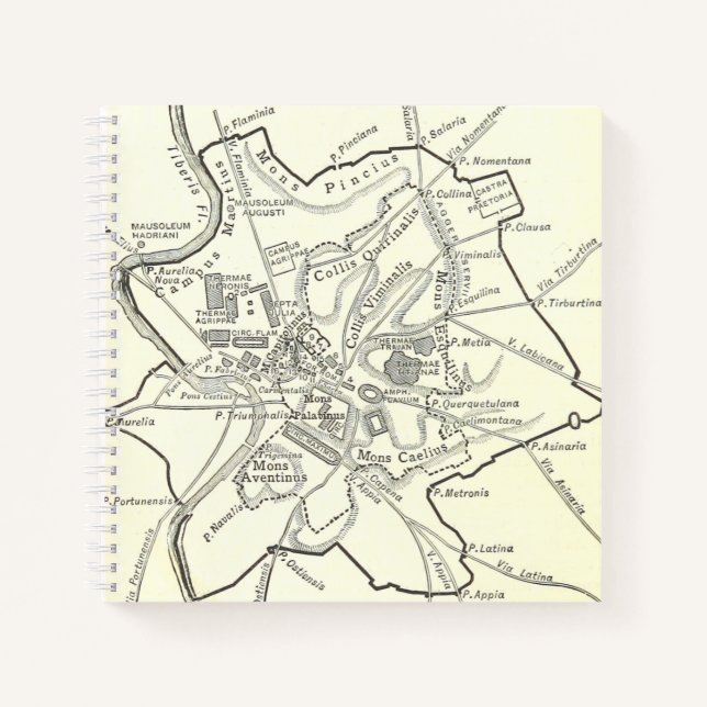 Historical Map of the City of Rome Notebook (Front)