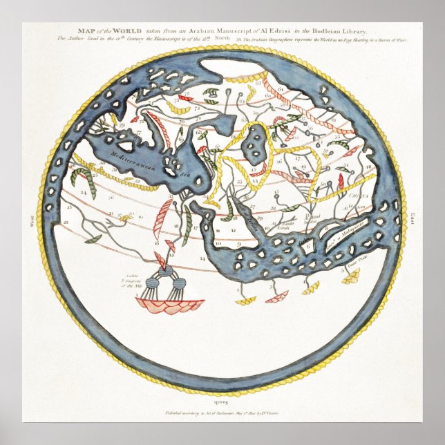 Historical map of the Indian Ocean Poster (Front)