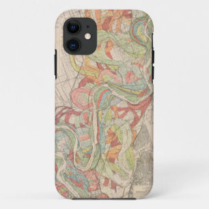 Historical Mississippi River Map iPhone 11 Case
