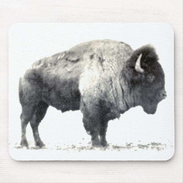 Historical Photograph of American Bison Mouse Mat (Front)