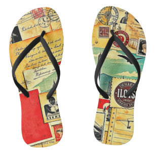 Historical Postal Journey Flip Flops