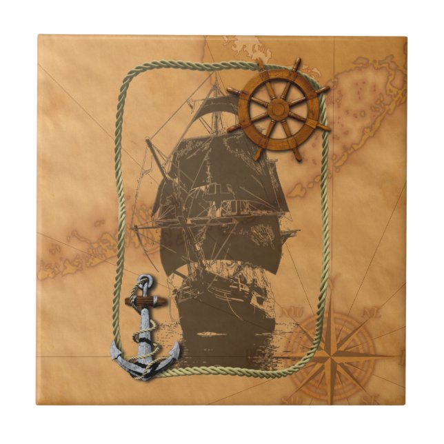 Historical Sailing Ship Tile (Front)