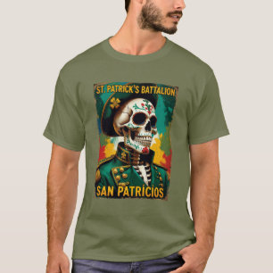Historical St Patricks Battalion Military Skeleton T-Shirt