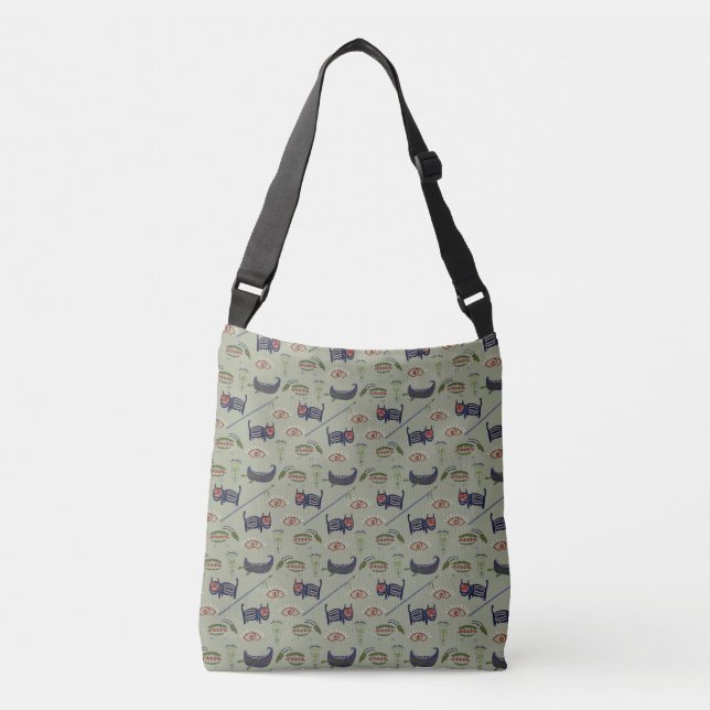 Historical Symbols Abstract Pattern Crossbody Bag (Front)