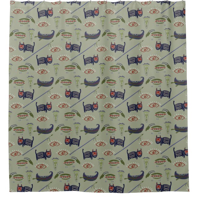 Historical Symbols Abstract Pattern Shower Curtain (Front)