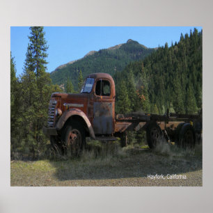 Historical truck in the mountains... poster