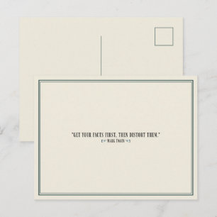 Historical Wit - Mark Twain Quote Facts First Postcard