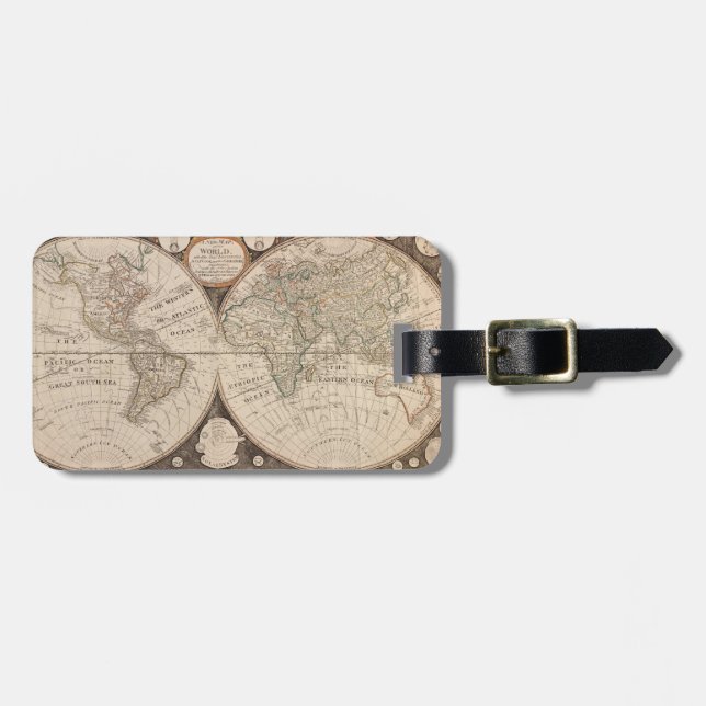 Historical World Map 1799 Luggage Tag (Front Horizontal)