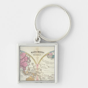 Historical World Map 3 Key Ring